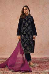 Midnight Crush Velvet Embroidered Suit