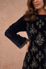 Midnight Crush Velvet Embroidered Suit