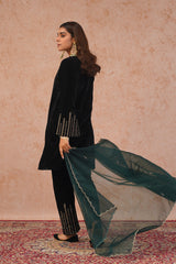 Regal Black Velvet Embroidered Set