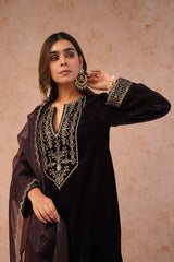 Regal Brown Velvet Suit