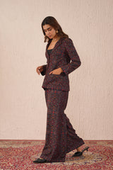 BLACK WOVEN COAT SET