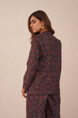 BLACK WOVEN COAT SET