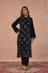 Midnight Crush Velvet Embroidered Suit