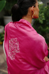 Pink Embroidered Cape Set