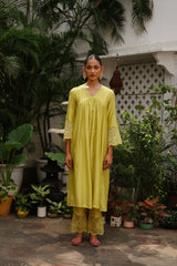 Green Embroidered Suit with Pink Dupatta