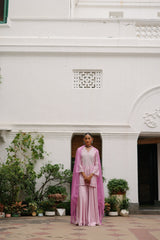 Light Pink Hand Embroidered Sharara Set