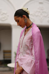 Light Pink Hand Embroidered Sharara Set