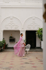 Light Pink Hand Embroidered Sharara Set