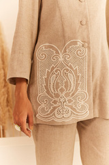 Beige Linen Coat