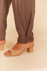 Brown Linen Coat Set