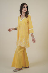 YELLOW EMBROIDERED SUIT SET