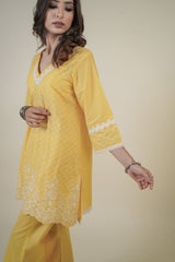 YELLOW EMBROIDERED SUIT SET