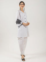 WHITE EMBROIDERED SUIT SET