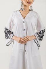 WHITE EMBROIDERED SUIT SET