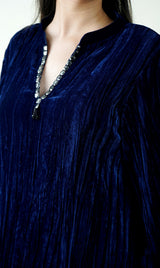 MIDNIGHT BLUE CRUSHED VELVET CO-ORD SET