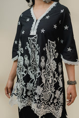 Seher Black Cutwork Suit Set