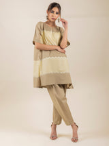 LEMON AND DARK BEIGE SUIT SET