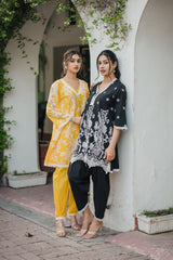 Seher Black Cutwork Suit Set