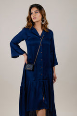 Navy Blue Midi Dress