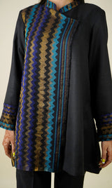 TURQ LUREX WOOLLEN JACKET