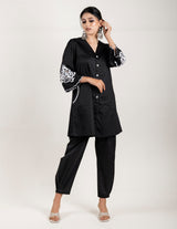 BLACK EMBROIDERED SUIT SET