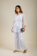 Organza Embroidered Cape Set