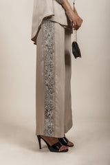 Beige Embroidered Co-ord Set