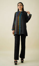 TURQ LUREX WOOLLEN JACKET