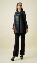 TURQ LUREX WOOLLEN JACKET