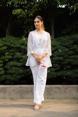 Organza Embroidered Cape Set