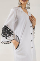 WHITE EMBROIDERED SUIT SET