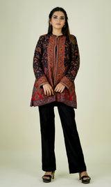 Black Woollen Kaani Cape- Inching India