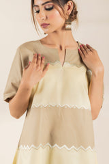 LEMON AND DARK BEIGE SUIT SET