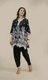 Seher Black Cutwork Suit Set