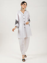 White Embroidered Suit Set