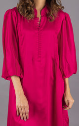 Hot Pink Set with Embroidered Dhoti