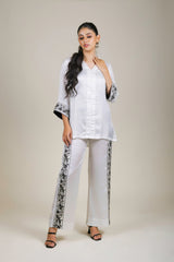 Off-White Embroidered Co-ord Set