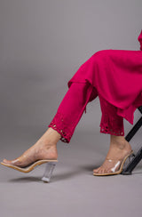 Hot Pink Set with Embroidered Pants