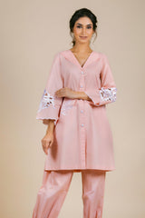 Baby Pink Embroidered Suit Set