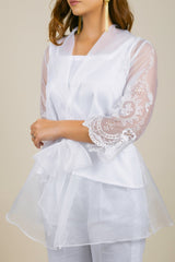 Organza Embroidered Cape Set