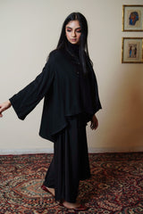 BLACK ASSYMETRICAL PANTS