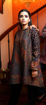 Black Paisley Kaani Cape- Inching India
