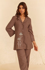 Brown Linen Coat