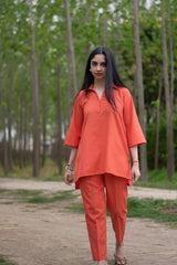 Orange Linen Co-ord Set
