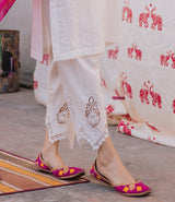 White Cutwork Narrow Salwar