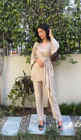 FLOWY BEIGE CO-ORD SET