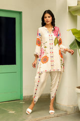 Bloom Print Dhoti Set- Inchingindia