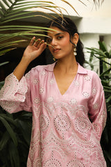 Pink Delight Embroidered Women's Co-ord Set