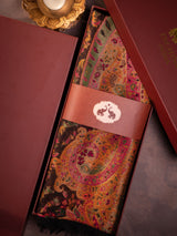 Floral paisley multicolor shawl packed for luxury festive gift