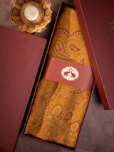 Mustard Gold Paisley Modal Stole Gift Box